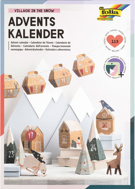Adventskalender Bastelset Dorf im Schnee