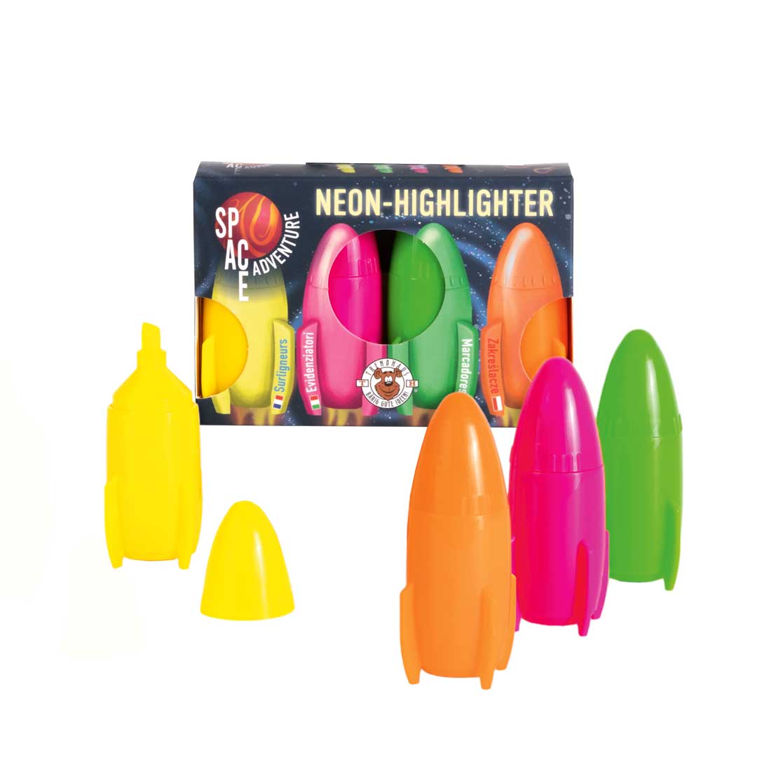 Neon Highlighter 4 Stück sortiert
