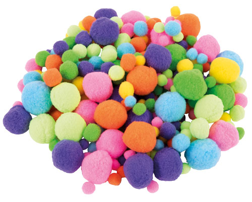 Pomponset XL Sommertöne, 500 Stück