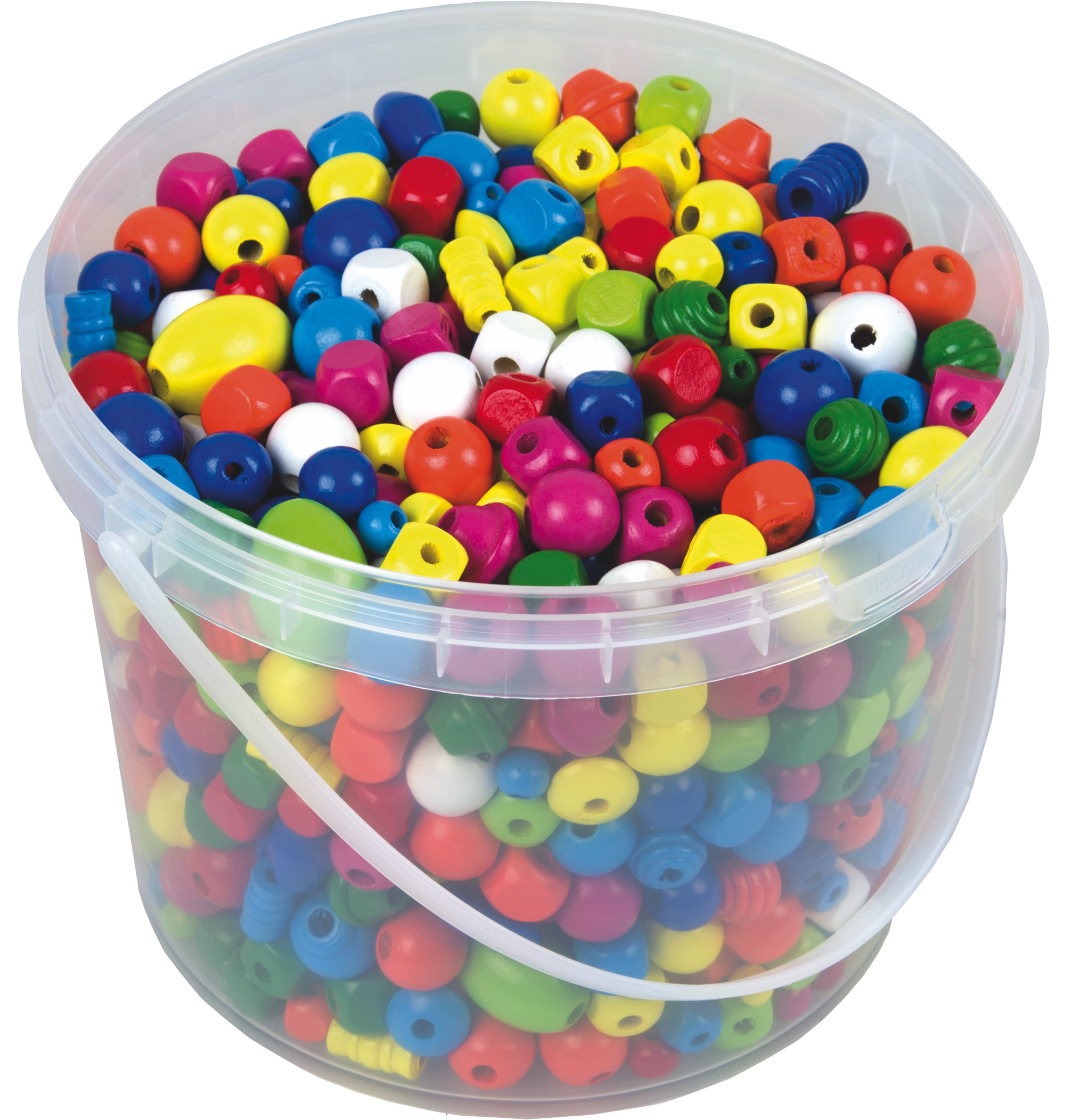 Holzperlenmischung XXL bunt, 1200 g