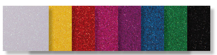 Glittermoosgummisortiment Intensivtöne