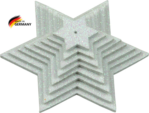 Glittersternenset weiß, 8-teilig, aus Moosgummi
