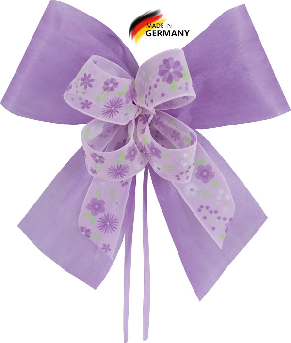 Schultütenschleife flieder mit Blumen