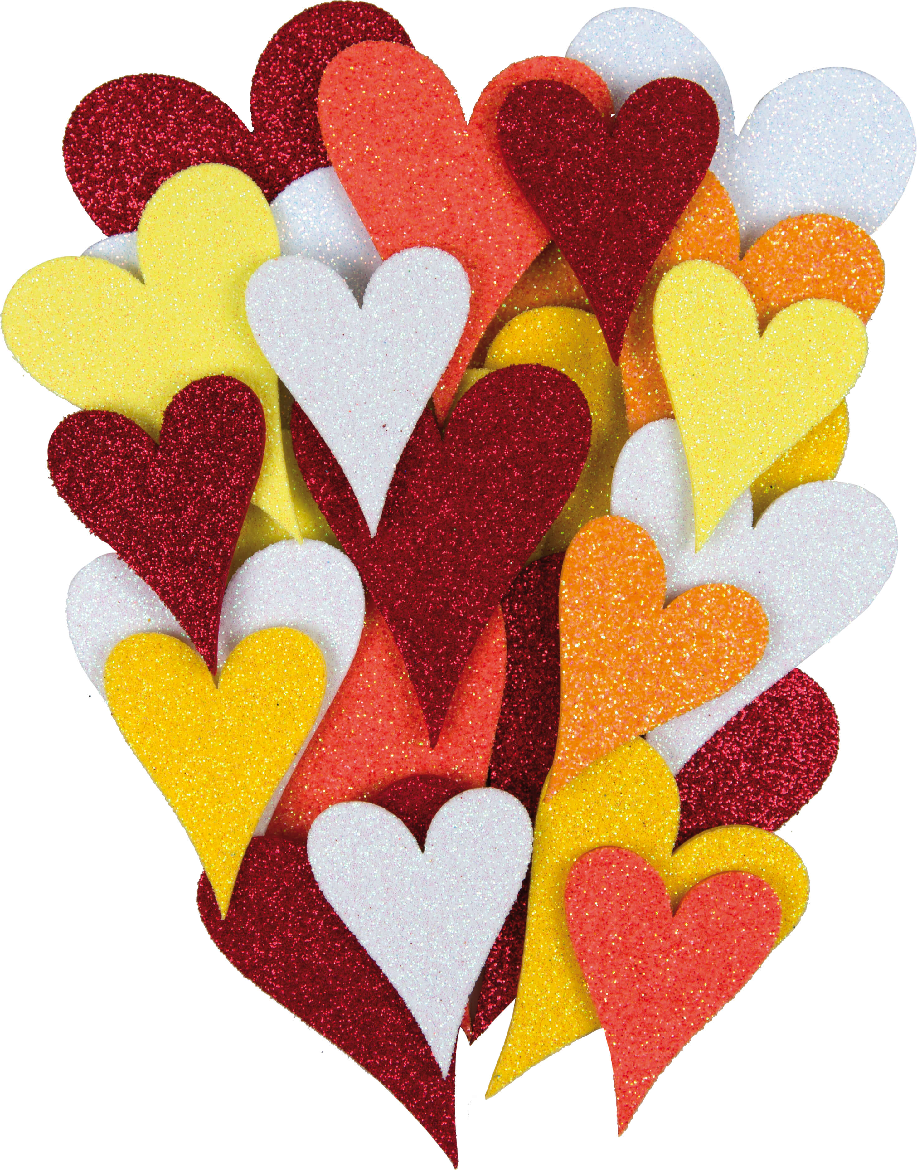 Glitterherzen exklusiv Sonnentöne, 24 St. sortiert