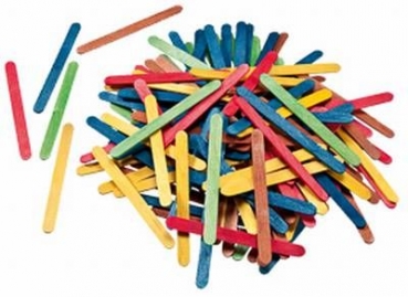 Bastelhölzer bunt, 500 Stück sortiert
