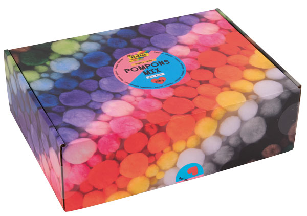 Pomponset Jumbo intensiv, 900 Stück sortiert