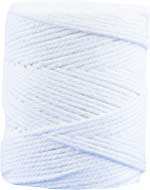 Makrameekordel weiß, 80% Baumwolle