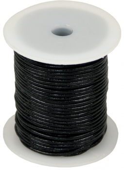 Lederband schwarz, 25 m, Ø 2 mm
