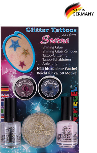 Glitter Tattooset Sterne