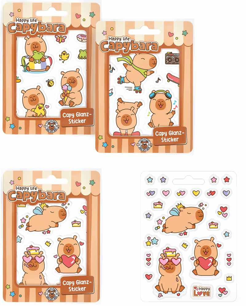 Glanzsticker sortiert, Bogen 9 x 12 cm