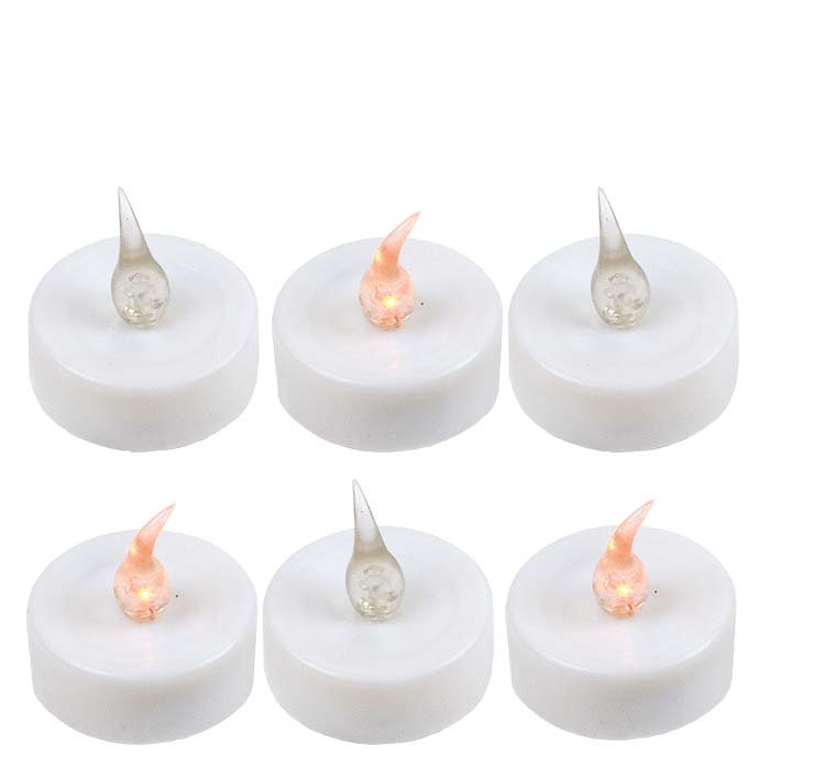 LED Flackerteelicht mit Silikonflamme 6 Stück