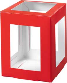 Laternenrohling eckig rot, 5 Stück