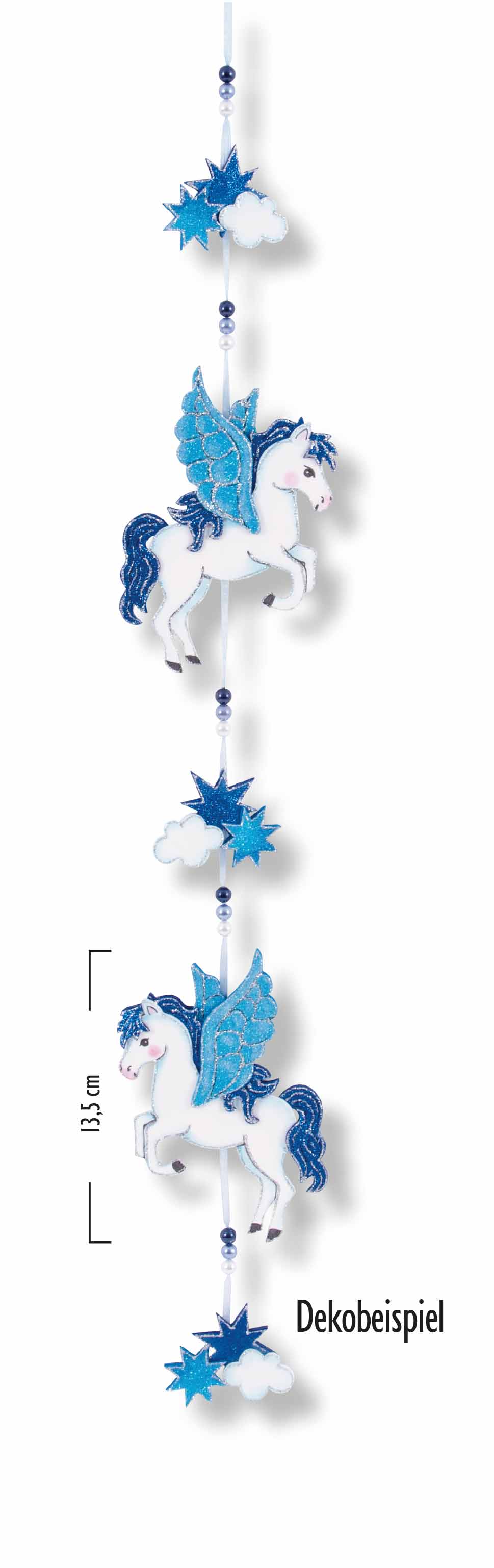 Moosgummisortiment Pegasus blau, mit Sternen
