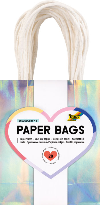 Papiertaschen silber irisierend 20 Stück
