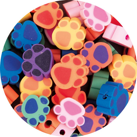 Fimoli Motivperle Pfoten, 100 Stück