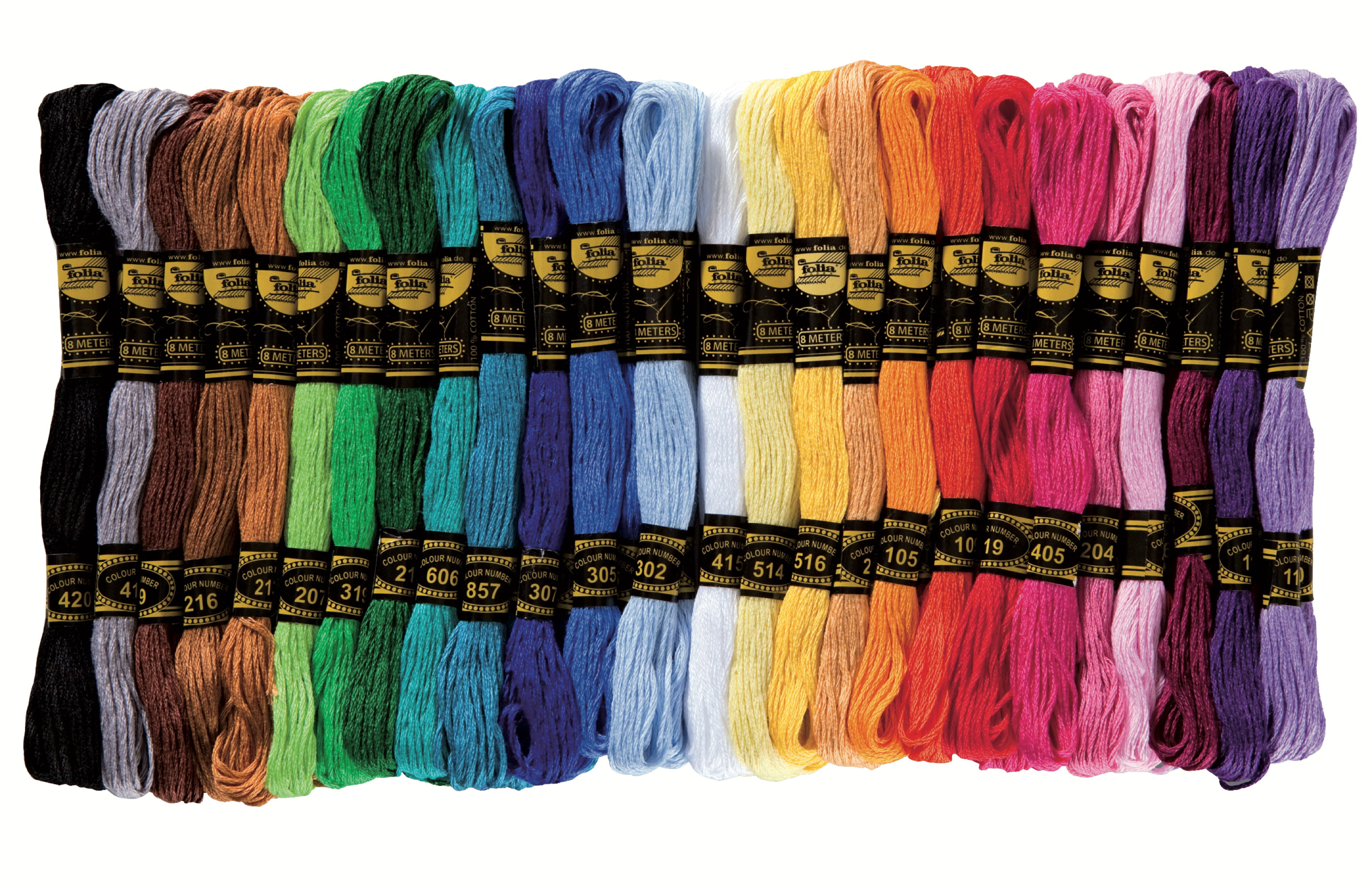 Stickgarn intesiv 52 x 8 m, in 26 Farben