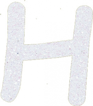 Glitterbuchstabe H weiß