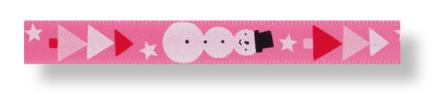 Satinband Schneemann 10 mm rosa