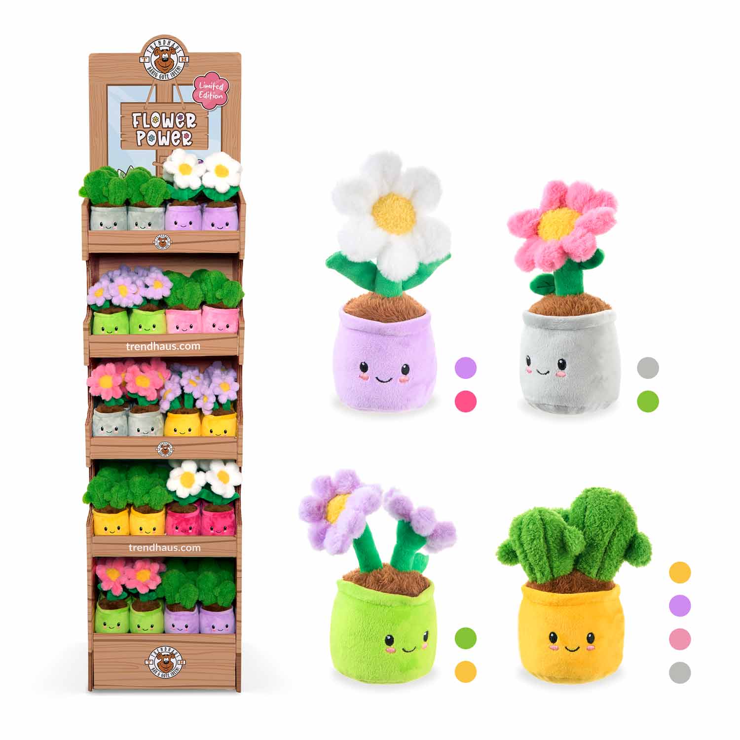 Flower Power Plüschblume sortiert