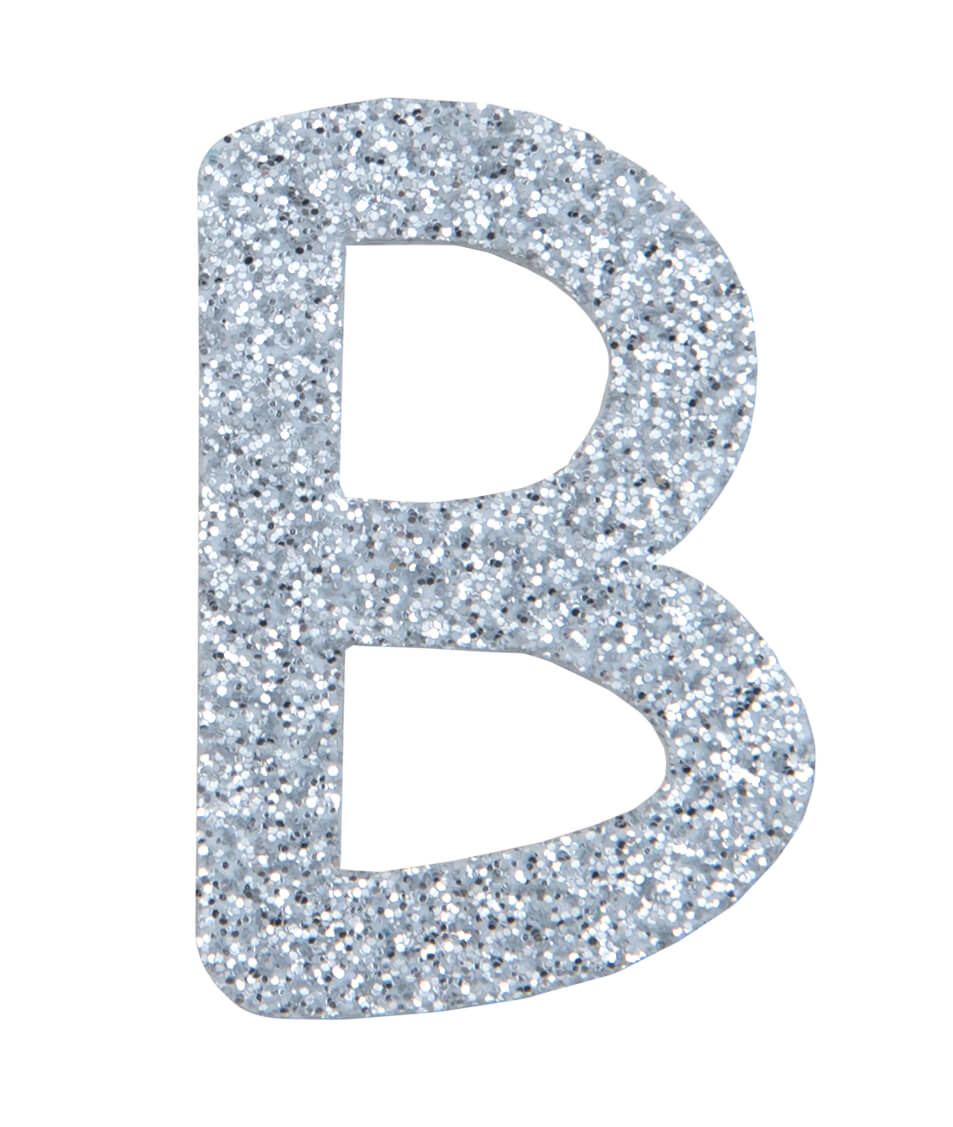Glitterbuchstabe B silber