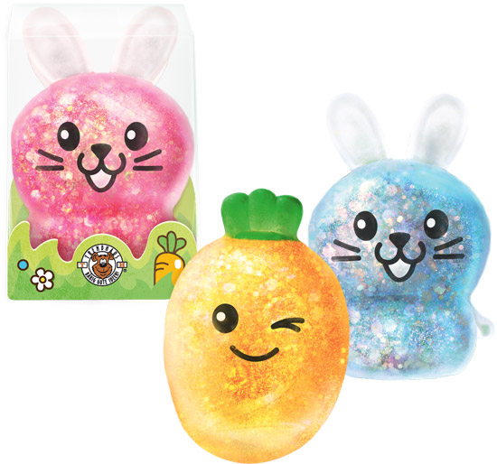 Glitzer Maltose Hase/Karotte sortiert, 6 cm