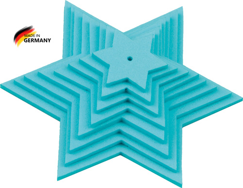 Sternenset wasserblau, 8-teilig, aus Moosgummi