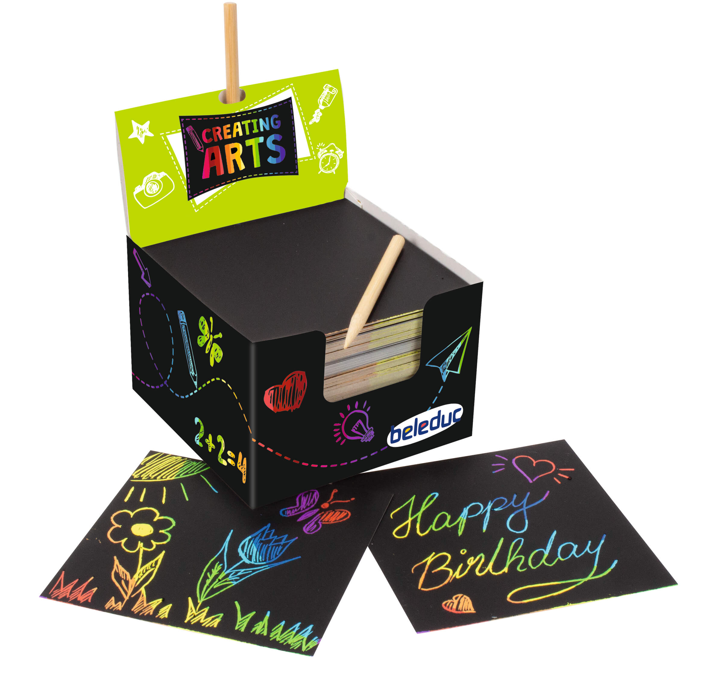 Regenbogen Kratzbilder Box