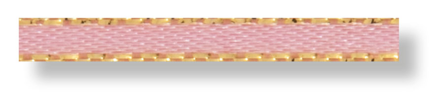 Satinband 3 mm rosa/gold