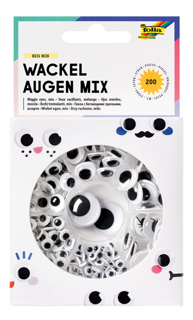 Wackelaugen rund 200 Stück sortiert