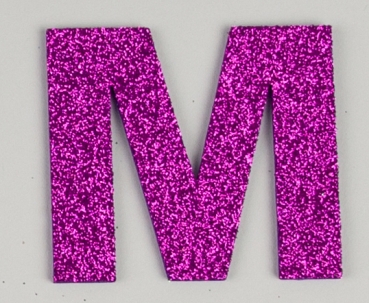 Glitterbuchstabe Maxi M lila