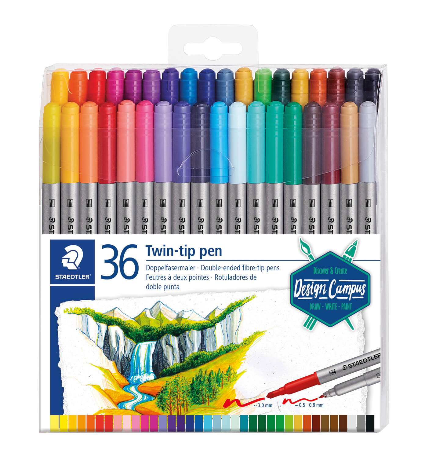 Doppelfasermaler 36 Stück sortiert