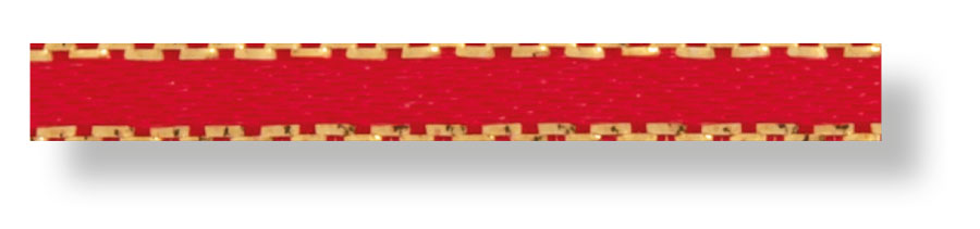 Satinband 3 mm rot/gold