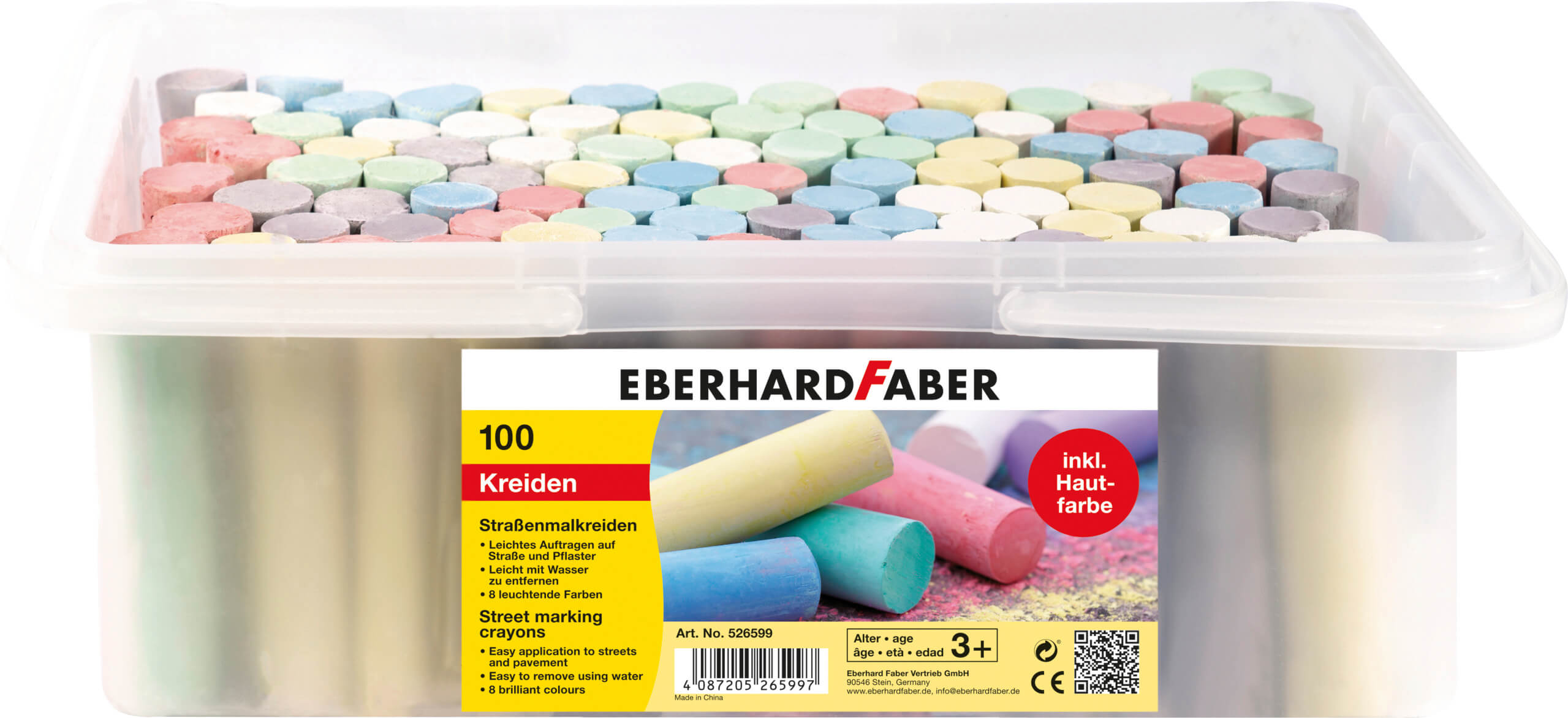 Straßenmalkreide 100 Stück sortiert