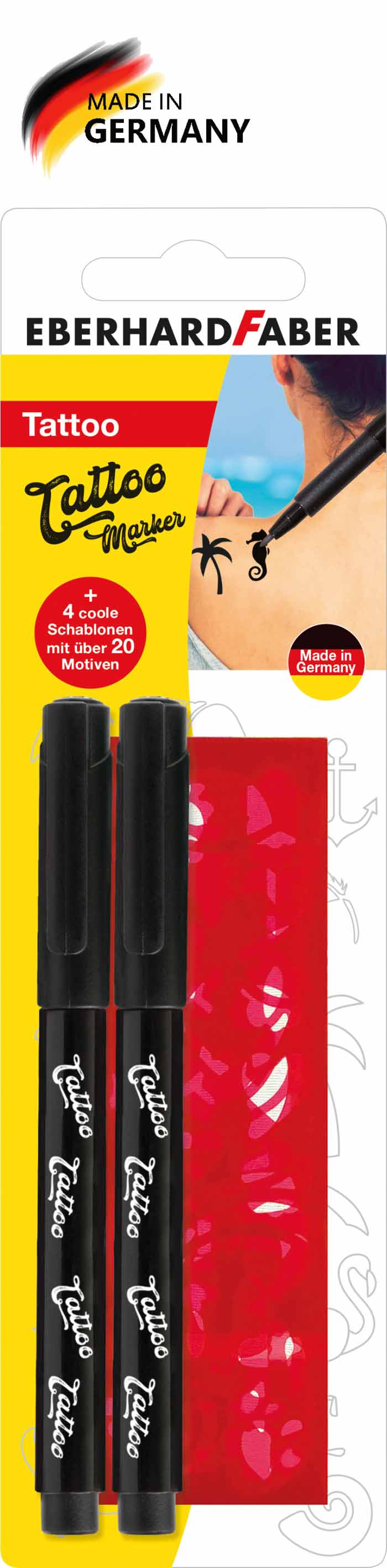 Tattoomarker Set 3, 2 Stück schwarz
