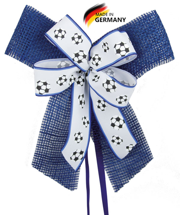 Schultütenschleife Fußball blau