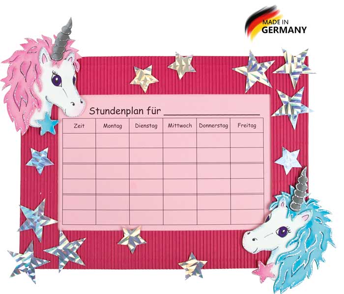 Stundenplan Bastelset Einhörner