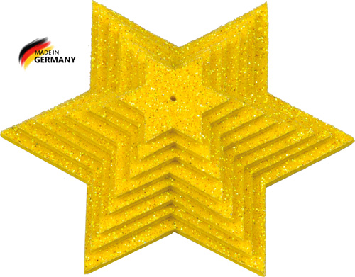 Glittersternenset gelb, 8-teilig, aus Moosgummi
