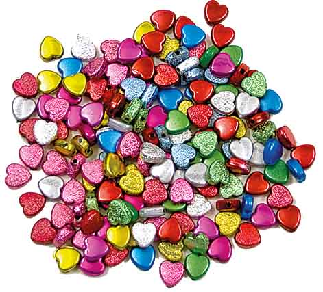 Schmuckperlen Herzen glatt/geprägt