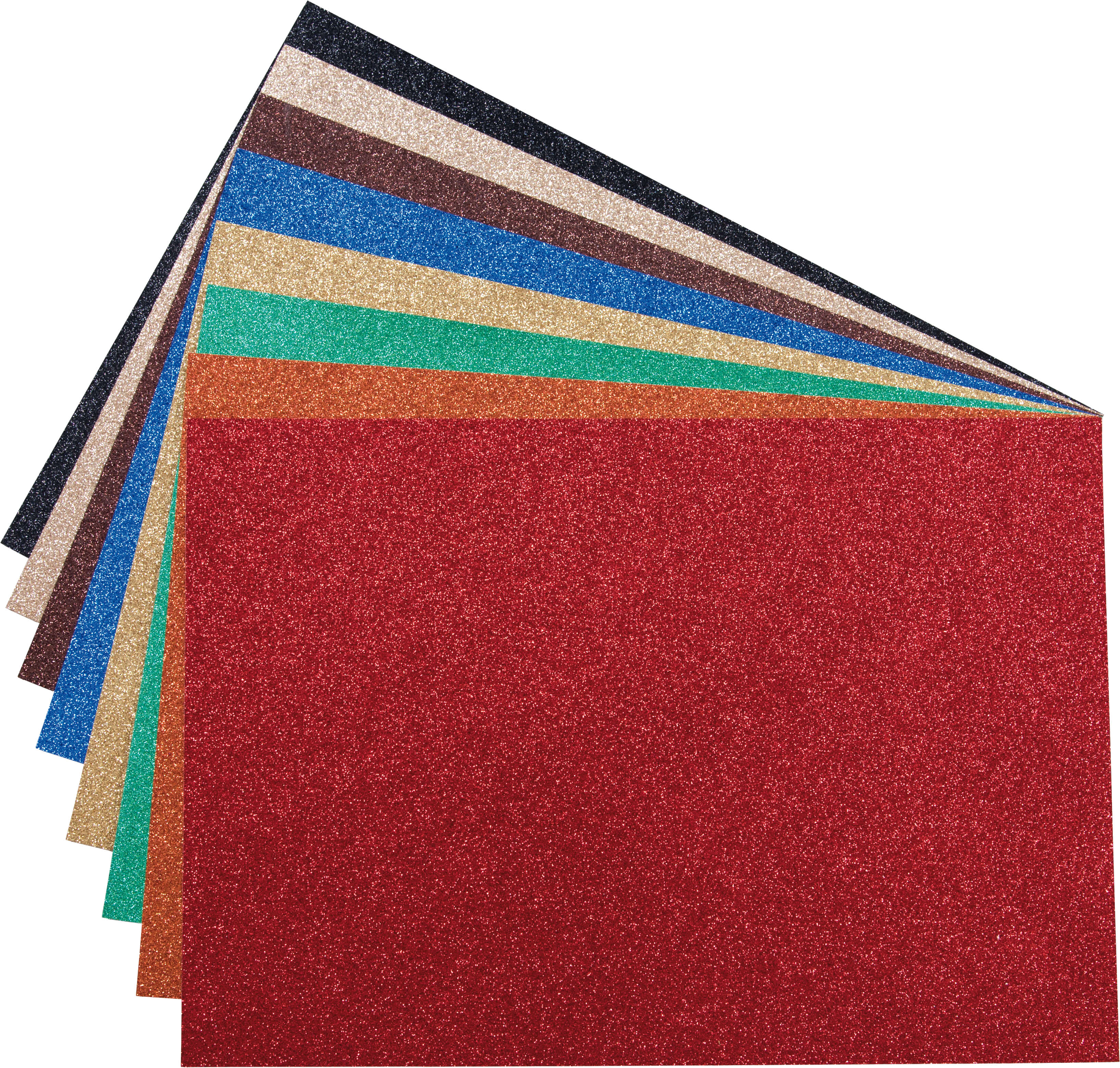 Glitterkartonsortiment classic, 8 Bogen sortiert