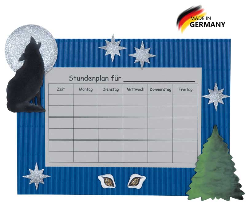Stundenplan Bastelset Wolf