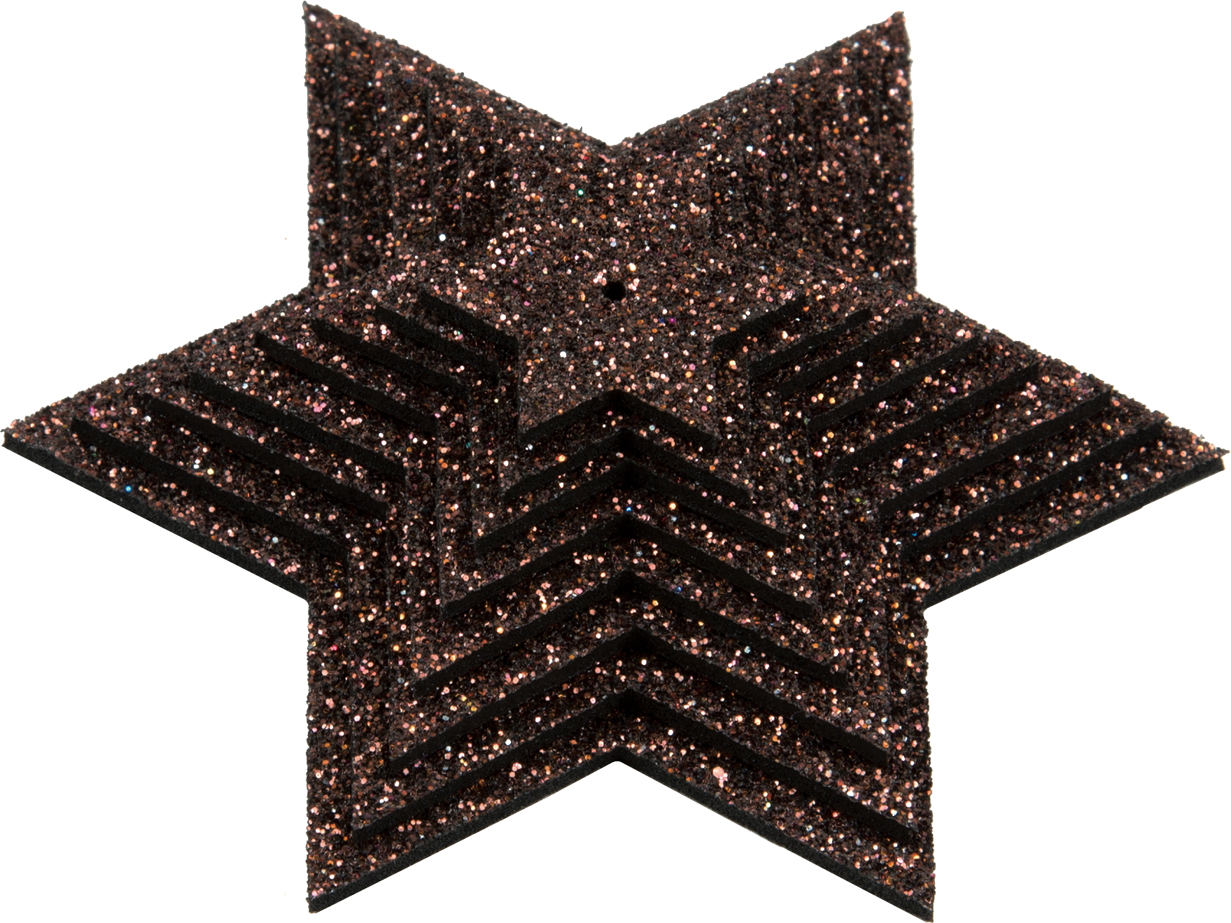 Glittersternenset braun, 8-teilig, aus Moosgummi