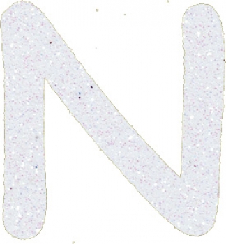Glitterbuchstabe N weiß