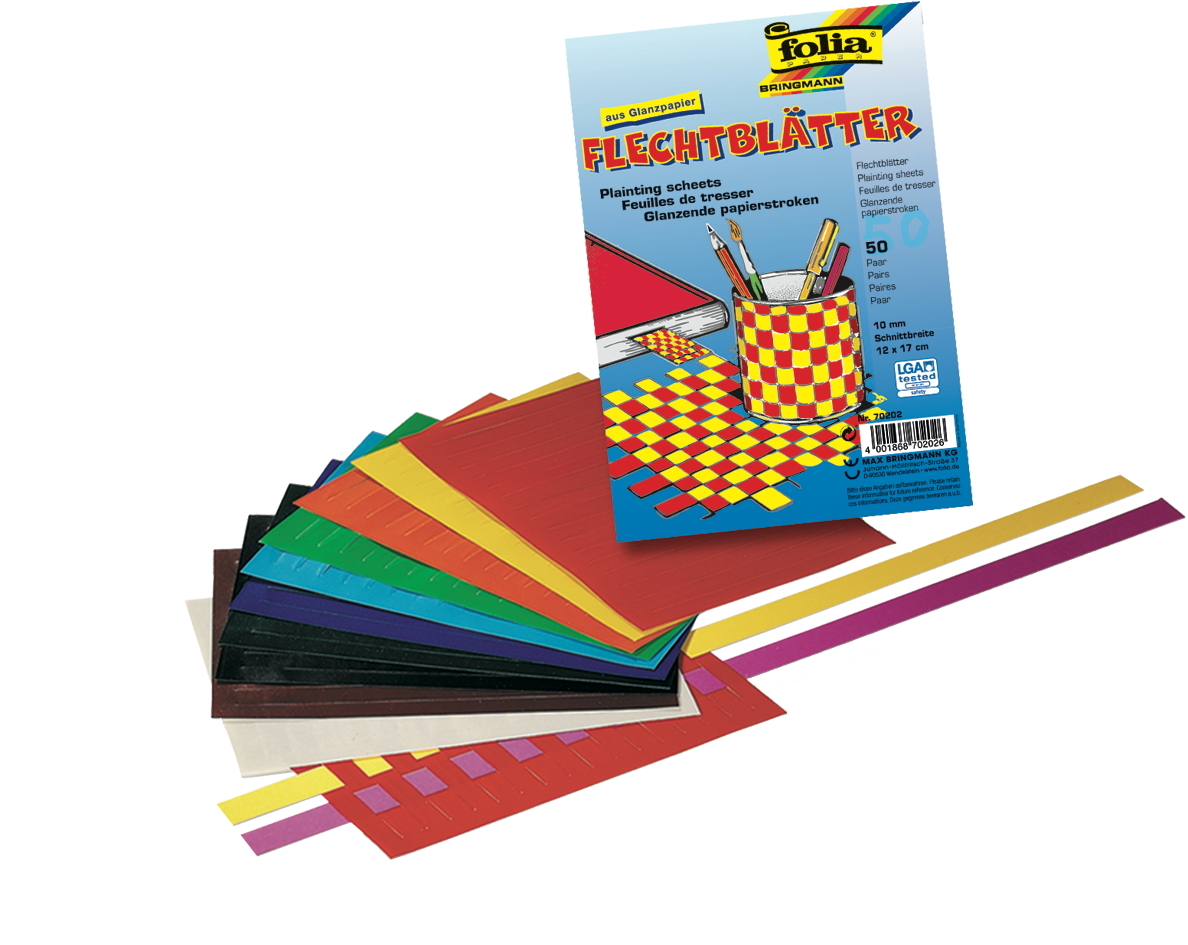 Flechtblätter Buntpapier, 100 Stück