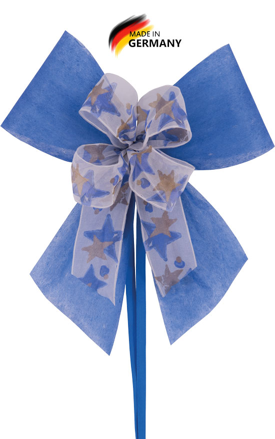Schultütenschleife blau mit Sternen