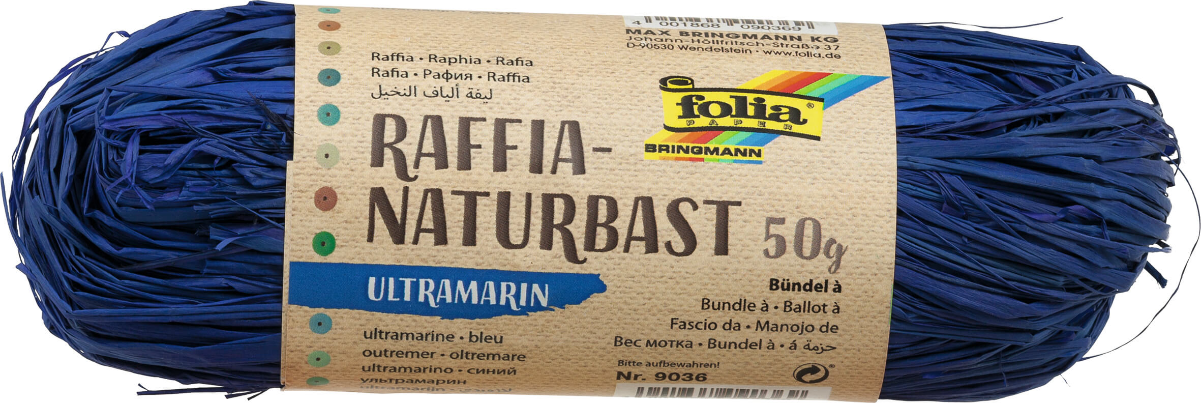 Naturbast ultramarinblau