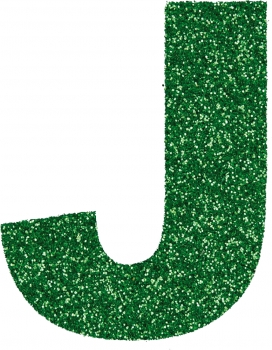 Glitterbuchstabe J grün