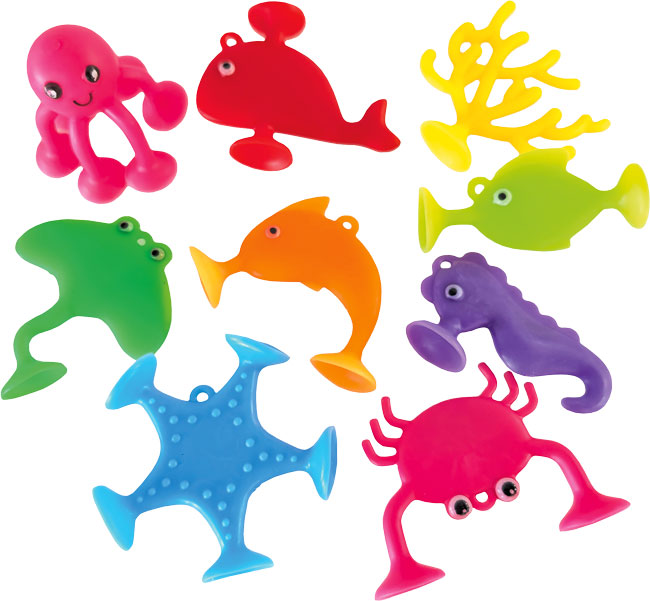 Meerestiere mit Saugnapf 9 Stück