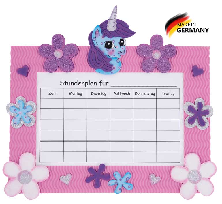 Stundenplan Bastelset Einhornpony