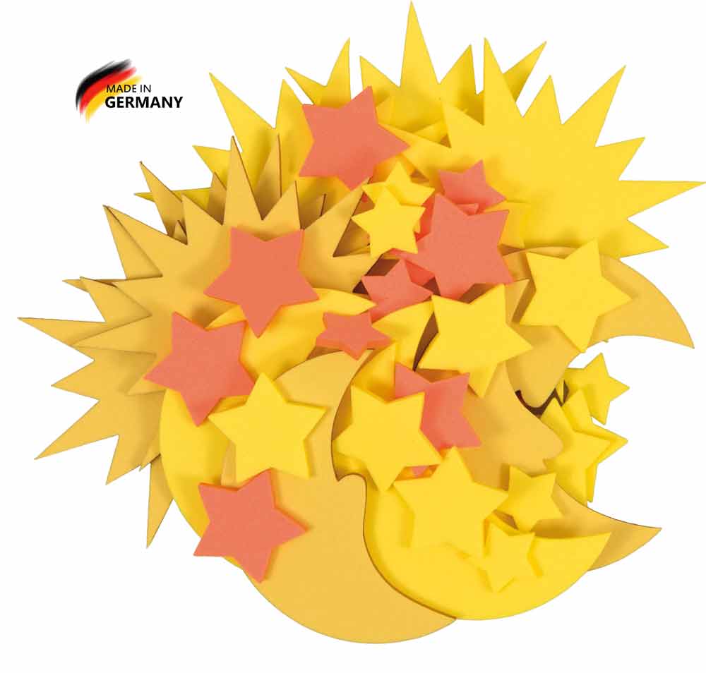 Sonne, Mond & Sterne 40 Stück sortiert
