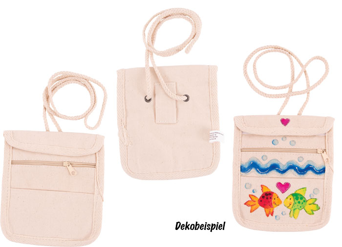 Brustbeutel natur, 100% Baumwolle